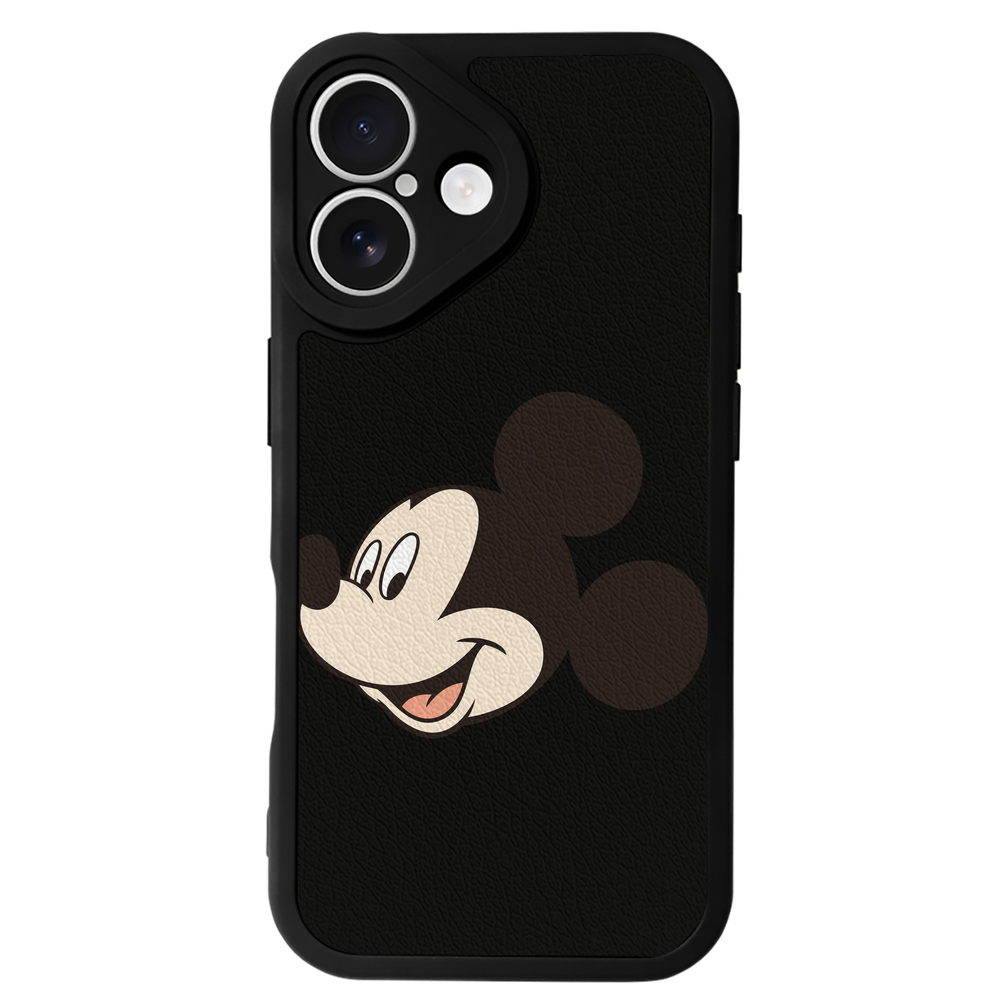 （画像用） ミッキーマウス Mickey Mouse 【iPhone 16シリーズ対応】シリコンスマホケース（レザー調） 材質：シリコン